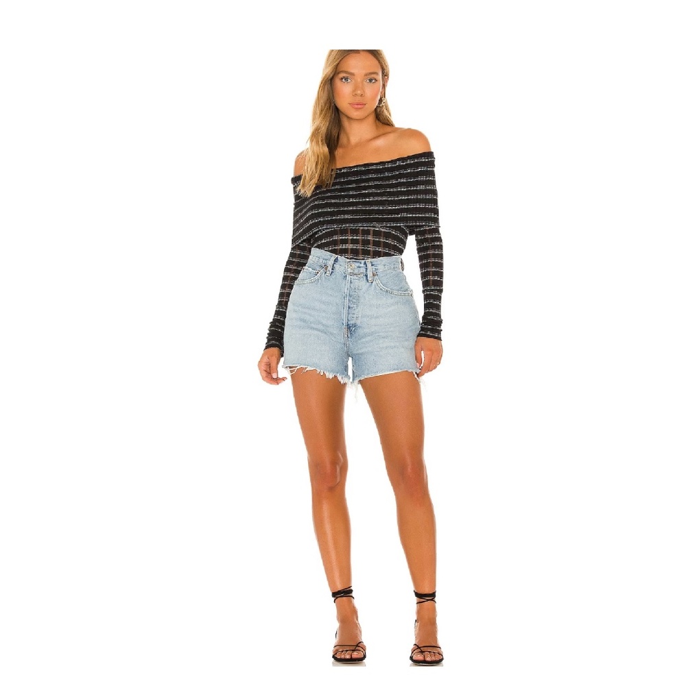 Free People - Snowbunny Off-The-Shoulder Top Black - (#0608)
